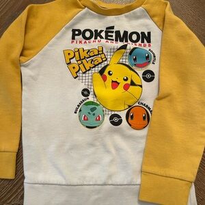 Kohl's Pokémon Pikachu and Friends Yellow and White Sweatshirt